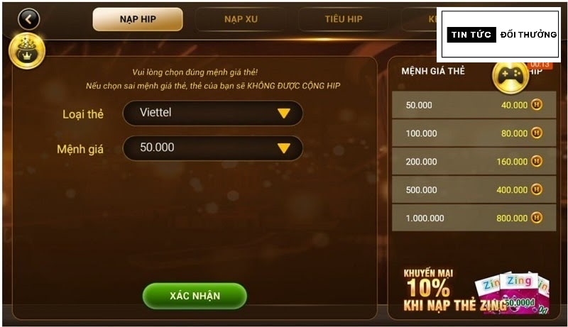 Hip club - Huyền thoại đổi thưởng đẳng cấp uy tín