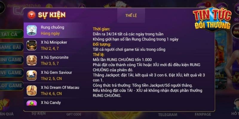 Tỷ lệ trả thưởng cùng hàng loạt sự kiện hấp dẫn